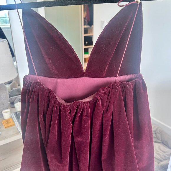 Ancosti Velvet Spaghetti Strap Dress in Red / XS *Worn Once - Picture 3 of 3